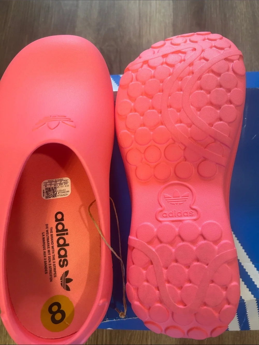 adidas Coral Pink Slip-On Foam Clogs
